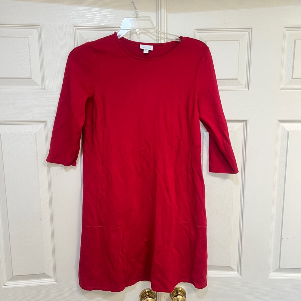 J. Jill Women’s Small Perfect Red Ponte Knit Shift  Business Career Work‎ Dress